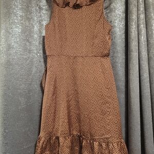 I Heart Ronson Brown Polka Dot Dress